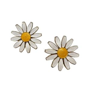 Vintage Accessocraft Daisy Earrings Hinge Screwback Signed